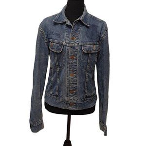 Vintage Lee Unisex 101-J Blue 100% Cotton Sanforized Denim Jacket Size Large 38